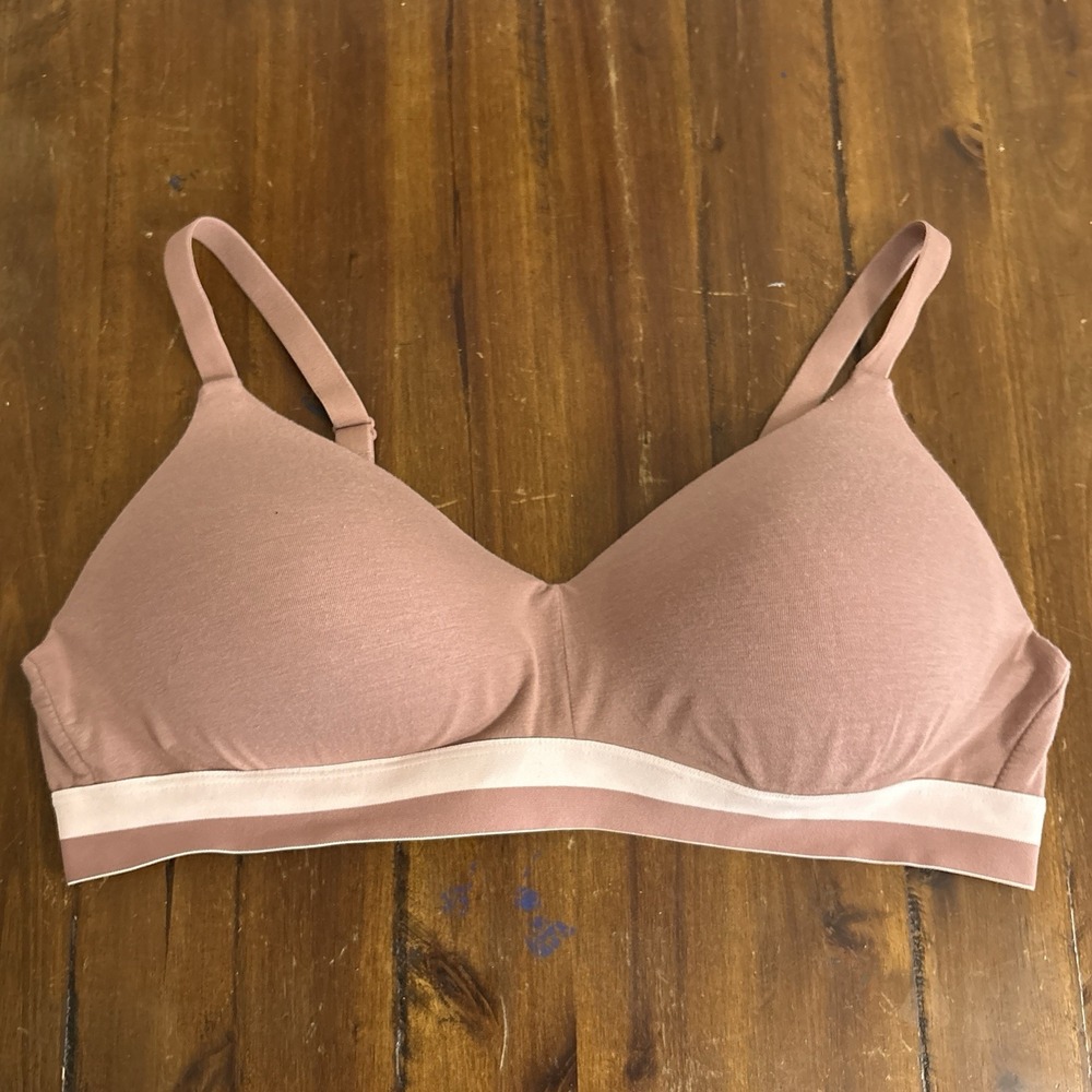 Hanes Natural Lift Wireless Lined Push Up Bra Earthy Pink Size 2XL Wide Band